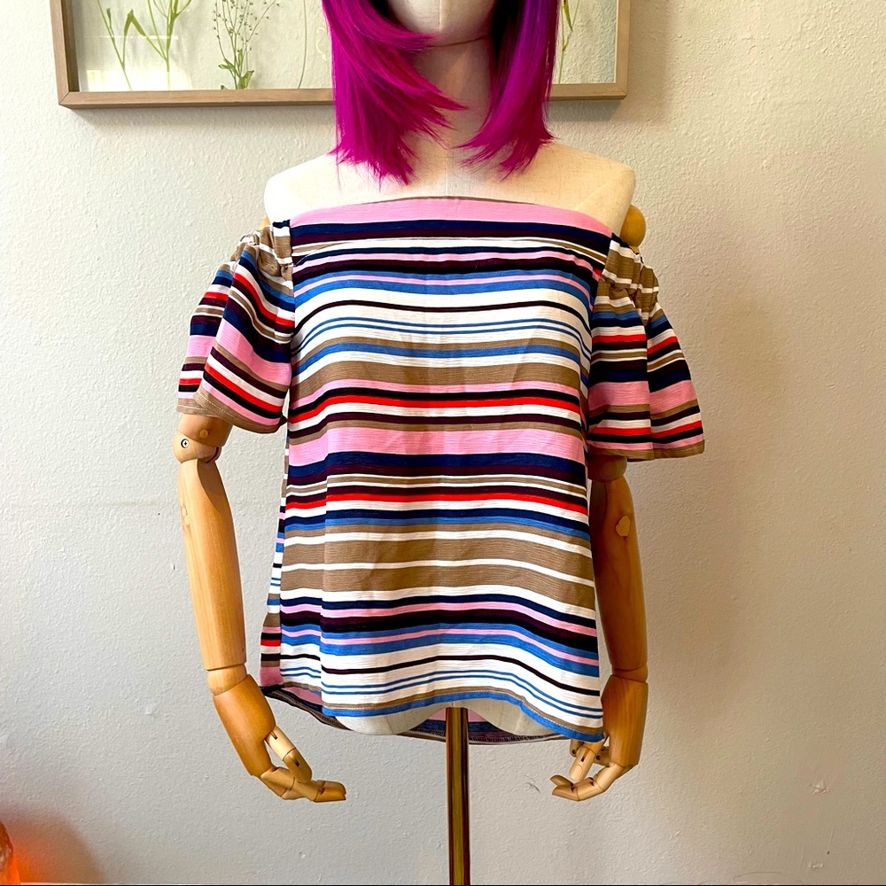 NWT Striped Off-the-Shoulder Blouse
